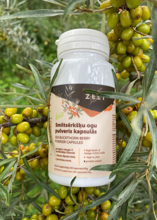 Smiltsērkšķu ogu pulvera kapsulas 