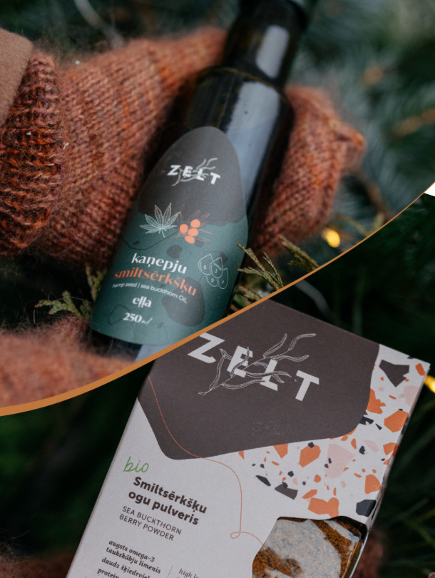  Gift set "Hemp - sea buckthorn oil + Sea buckthorn berry powder"