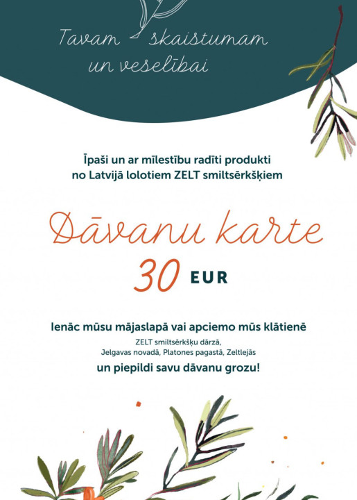 Elektroniskā dāvanu karte 30 €