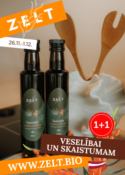 1+1 Kaņepju-smiltsērkšķu eļļa 250 ml