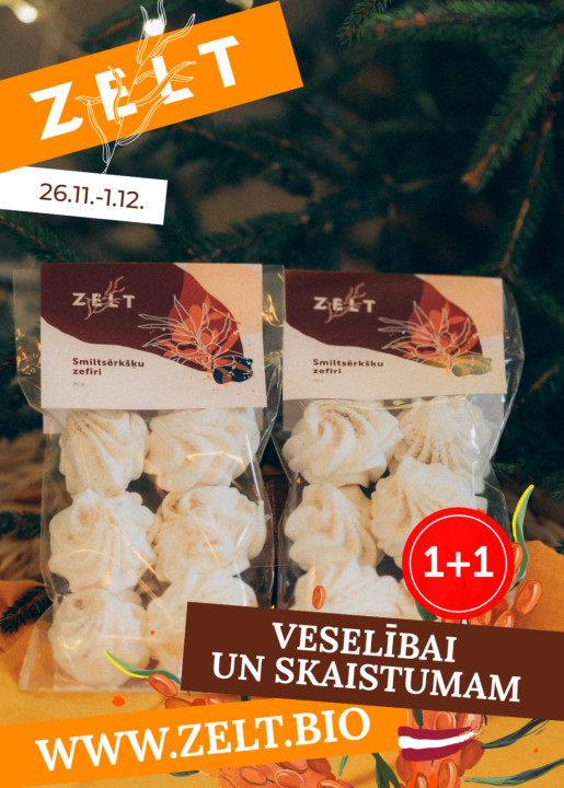 1+1 Smiltsērkšķu-piparkūku zefīri 