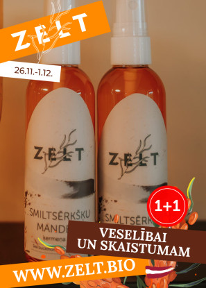 1+1 ZELT BIO Smiltsērkšķu - mandeļu ķermeņa eļļa 100ml