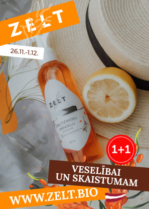 1+1 ZELT BIO Smiltsērkšķu - mandeļu ķermeņa eļļa 250 ml