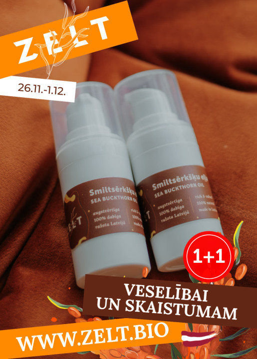 1+1 ZELT Premium smiltsērkšķu eļļa 15 ml