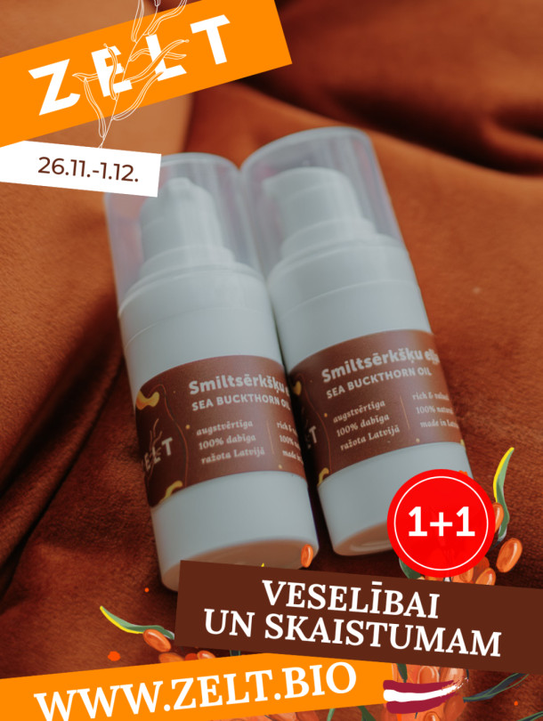 1+1 ZELT Premium smiltsērkšķu eļļa 15 ml