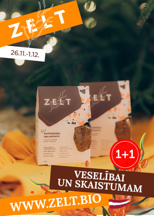 1+1 ZELT Premium smiltsērkšķu ogu pulveris 100 g