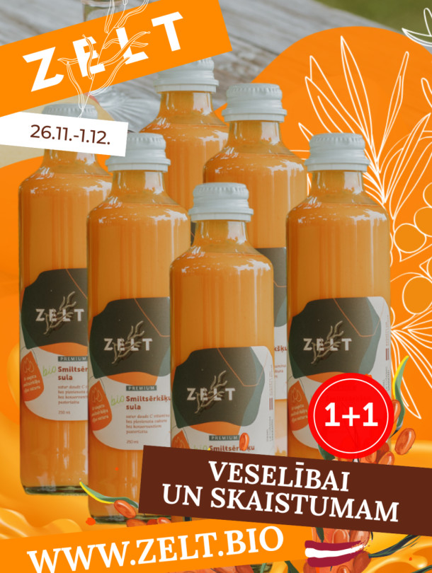 1+1 ZELT Premium smiltsērkšķu sula 6X250 ml
