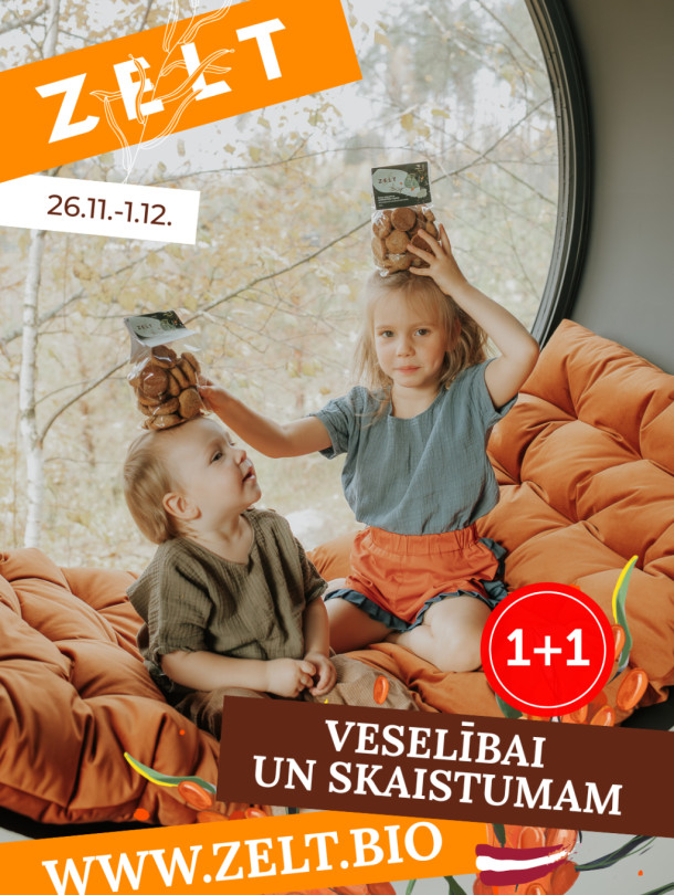 1+1 JAUNUMS / Auzu cepumi ar smiltsērkšķu lapām