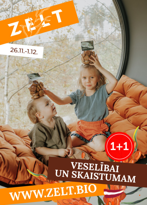 1+1 JAUNUMS / Auzu cepumi ar smiltsērkšķu lapām