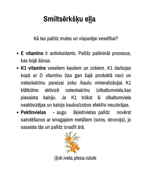 Smiltsērkšķis - superoga mutes veselībai