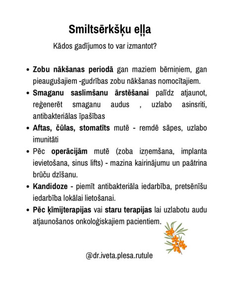 Smiltsērkšķis - superoga mutes veselībai
