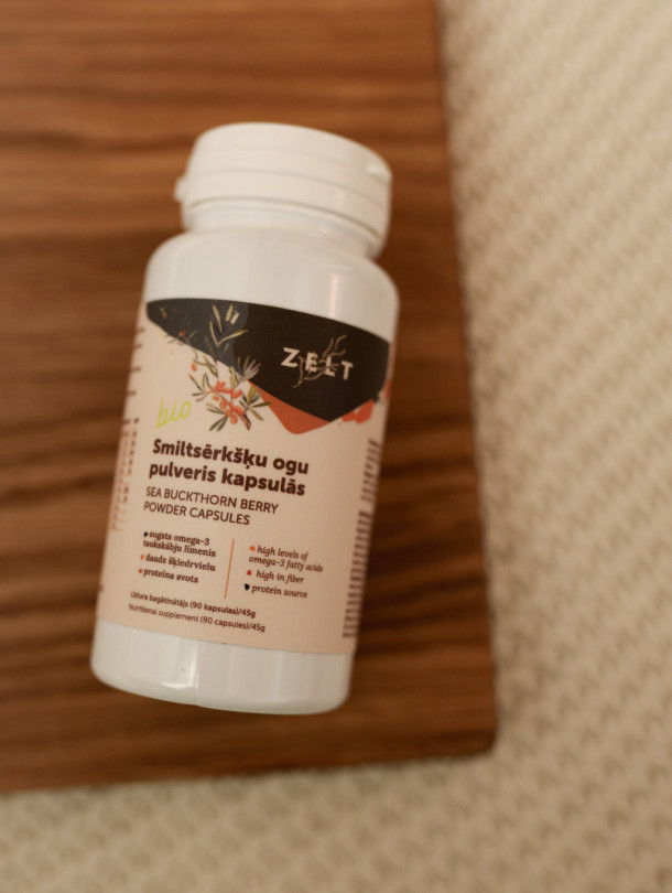 Smiltsērkšķu ogu pulvera kapsulas 500 mg